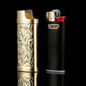 golden bic lighter metal case cover for mini bic lighter no lighter,df - product's photo